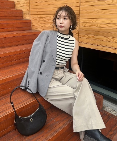 FRAY I.D(フレイアイディー)の「【pierre cardin】ハイネックニットタンク(ニット/セーター・レディース・ライトブルー/その他/ブラック/ホワイト・FREE)」の22枚目の写真