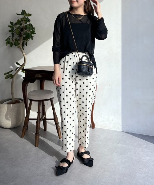 prose verse(プロズヴェール)の「ラグランスリーブシアーラメニット(ニット/セーター・レディース・シルバー/オフホワイト/ブラック・フリ-)」の14枚目の写真