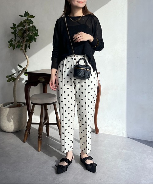 prose verse(プロズヴェール)の「ラグランスリーブシアーラメニット(ニット/セーター・レディース・シルバー/オフホワイト/ブラック・フリ-)」の15枚目の写真