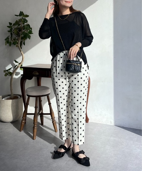 prose verse(プロズヴェール)の「ラグランスリーブシアーラメニット(ニット/セーター・レディース・シルバー/オフホワイト/ブラック・フリ-)」の16枚目の写真