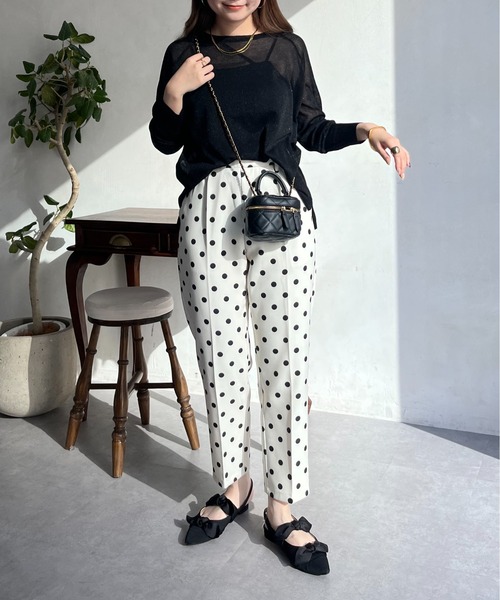 prose verse(プロズヴェール)の「ラグランスリーブシアーラメニット(ニット/セーター・レディース・シルバー/オフホワイト/ブラック・フリ-)」の17枚目の写真