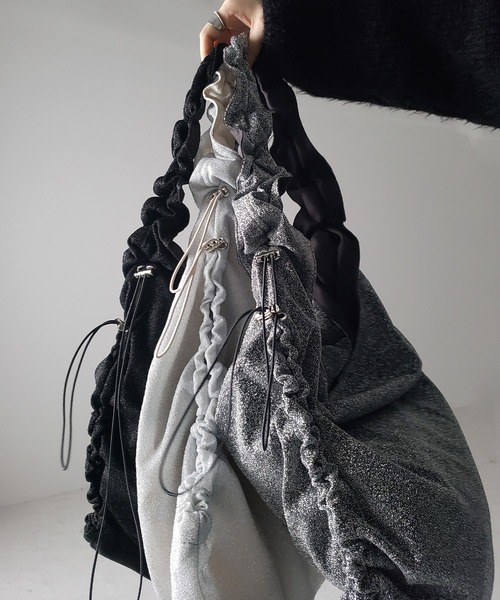 セール】【 3color ／ 2WAY 】ドローストリングラメ