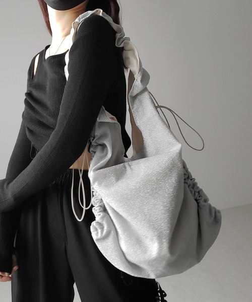 セール】【 3color ／ 2WAY 】ドローストリングラメ