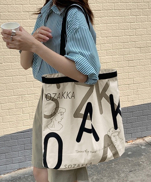 Miniministore(ミニミニストア)の「英字ロゴ トートバッグ 2wayかばん(トートバッグ・レディース・アイボリー/ベージュ・FREE)」の6枚目の写真