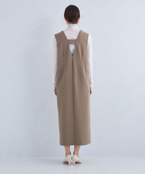 green label relaxing（グリーンレーベルリラクシング）の「ジョーゼット ジャンパースカート（ワンピース・レディース・ブラック/モカ/ネイビー・FREE）」の5枚目の写真