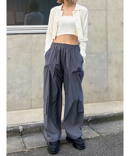 EMODA（エモダ）の「ナイロンタックパンツ（その他パンツ・レディース・ホワイト/ブラック/グレー・FREE）」の10枚目の写真