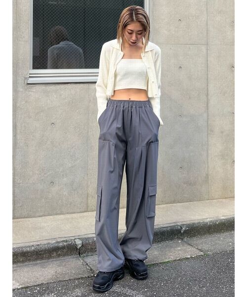 EMODA（エモダ）の「ナイロンタックパンツ（その他パンツ・レディース・ホワイト/ブラック/グレー・FREE）」の9枚目の写真