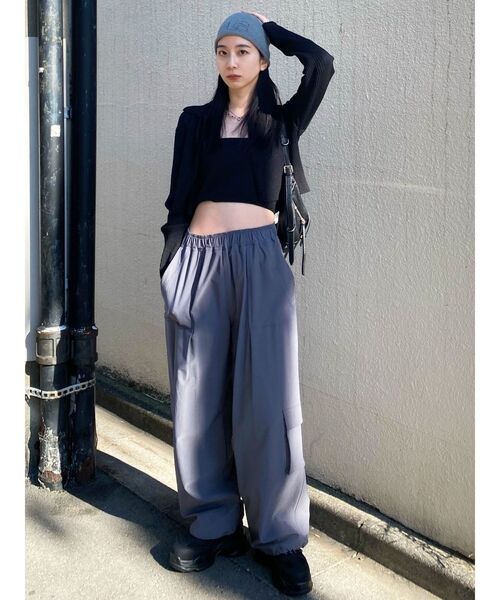 EMODA（エモダ）の「ナイロンタックパンツ（その他パンツ・レディース・ホワイト/ブラック/グレー・FREE）」の14枚目の写真