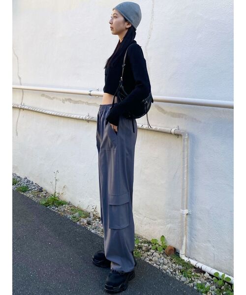 EMODA（エモダ）の「ナイロンタックパンツ（その他パンツ・レディース・ホワイト/ブラック/グレー・FREE）」の12枚目の写真