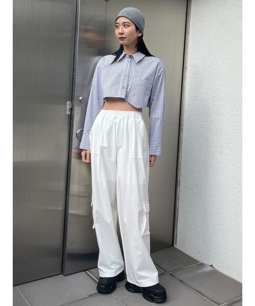 EMODA（エモダ）の「ナイロンタックパンツ（その他パンツ・レディース・ホワイト/ブラック/グレー・FREE）」の22枚目の写真