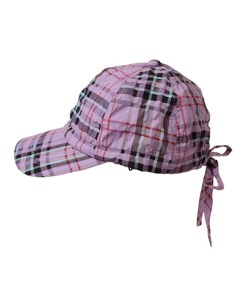 14+（イチヨンプラス）の「シャーリングチェックバックリボンキャップ（キャップ・レディース・ベージュ/パープル/ブラック・MEDIUM/kids-XL）」の10枚目の写真