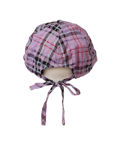 14+（イチヨンプラス）の「シャーリングチェックバックリボンキャップ（キャップ・レディース・ベージュ/パープル/ブラック・MEDIUM/kids-XL）」の9枚目の写真