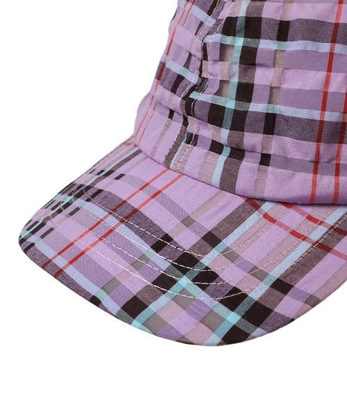 14+（イチヨンプラス）の「シャーリングチェックバックリボンキャップ（キャップ・レディース・ベージュ/パープル/ブラック・MEDIUM/kids-XL）」の7枚目の写真