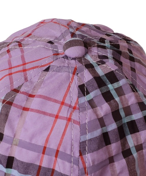 14+（イチヨンプラス）の「シャーリングチェックバックリボンキャップ（キャップ・レディース・ベージュ/パープル/ブラック・MEDIUM/kids-XL）」の6枚目の写真