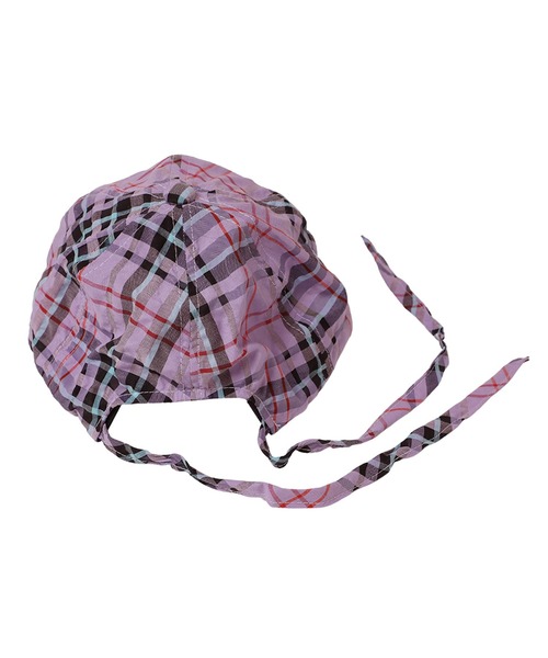 14+（イチヨンプラス）の「シャーリングチェックバックリボンキャップ（キャップ・レディース・ベージュ/パープル/ブラック・MEDIUM/kids-XL）」の5枚目の写真