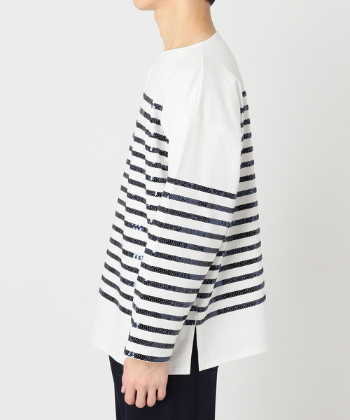 EDIFICE(エディフィス)の「【COUTURE D`ADAM / クチュールドアダム】Sequin Basque Shirt(Tシャツ/カットソー・メンズ・ホワイト・FREE)」の3枚目の写真