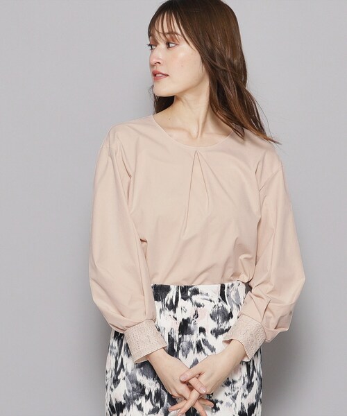 【セール】【洗える／タックデザイン／レース】きれいめからカジュアルコーデまで着まわせる袖コンブラウス（シャツ/ブラウス）｜COUP DE CHANCE（クードシャンス）