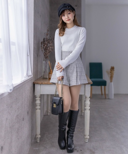 clear（クリア）の「長袖ハイネック普通丈ニットトップス≪2024SS新作≫（ニット/セーター・レディース・グレー/オフホワイト/ブラック・F）」の17枚目の写真