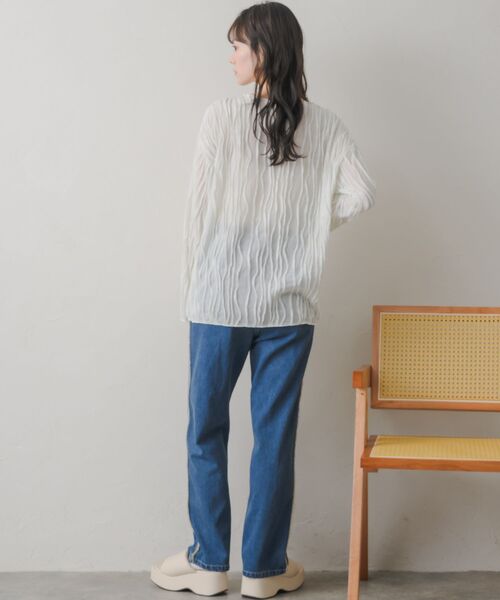 RETRO GIRL（レトロガール）の「ウェーブカットソー（Tシャツ/カットソー・レディース・ブラック/ブルー/ナチュラル・FREE）」の8枚目の写真