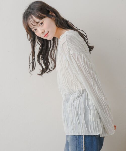 RETRO GIRL（レトロガール）の「ウェーブカットソー（Tシャツ/カットソー・レディース・ブラック/ブルー/ナチュラル・FREE）」の11枚目の写真