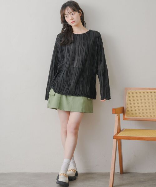 RETRO GIRL（レトロガール）の「ウェーブカットソー（Tシャツ/カットソー・レディース・ブラック/ブルー/ナチュラル・FREE）」の13枚目の写真