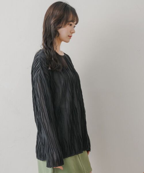 RETRO GIRL（レトロガール）の「ウェーブカットソー（Tシャツ/カットソー・レディース・ブラック/ブルー/ナチュラル・FREE）」の18枚目の写真