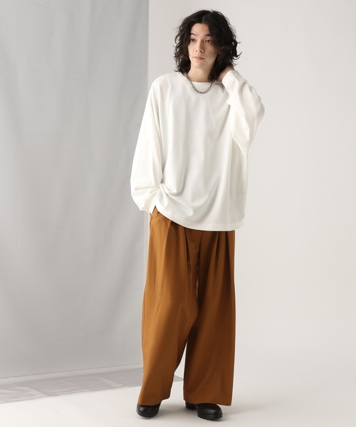 HARE（ハレ）の「ポンチドルマンカットソー(HARE)（Tシャツ/カットソー・メンズ・ブラウン/ホワイト/ブラック/パープル・MEDIUM/SMALL）」の5枚目の写真