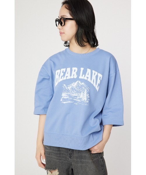 RODEO CROWNS WIDE BOWL（ロデオクラウンズワイドボウル）の「アソートショートスリーブスウェット（スウェット・レディース・ブルー/チャコールグレー/ライトピンク/グレー×ホワイト・FREE）」の4枚目の写真