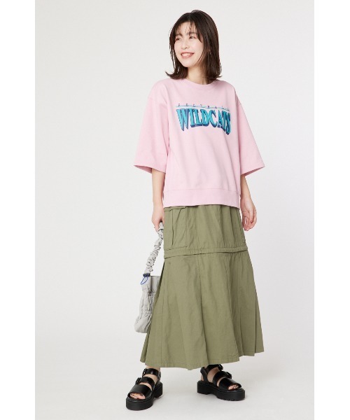 RODEO CROWNS WIDE BOWL（ロデオクラウンズワイドボウル）の「アソートショートスリーブスウェット（スウェット・レディース・ブルー/チャコールグレー/ライトピンク/グレー×ホワイト・FREE）」の16枚目の写真