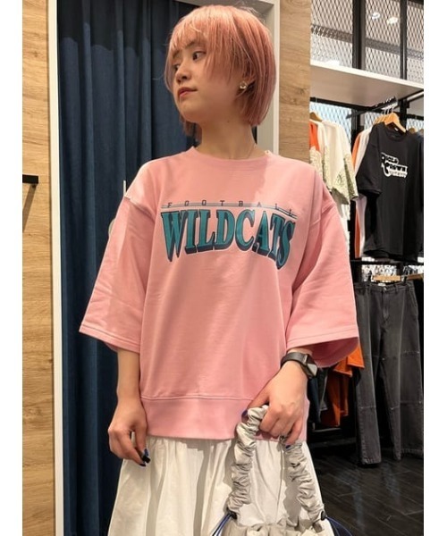 RODEO CROWNS WIDE BOWL（ロデオクラウンズワイドボウル）の「アソートショートスリーブスウェット（スウェット・レディース・ブルー/チャコールグレー/ライトピンク/グレー×ホワイト・FREE）」の20枚目の写真