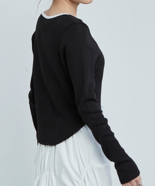 MAISON DE THERESE（メゾン ド テレーズ）の「配色リボン付き　長袖Tシャツ ニット/セーター カーディガン/ボレロ（カーディガン/ボレロ・レディース・ブラック/グレー/ピンク・FREE）」の17枚目の写真