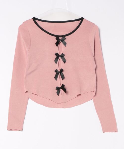 MAISON DE THERESE（メゾン ド テレーズ）の「配色リボン付き　長袖Tシャツ ニット/セーター カーディガン/ボレロ（カーディガン/ボレロ・レディース・ブラック/グレー/ピンク・FREE）」の19枚目の写真