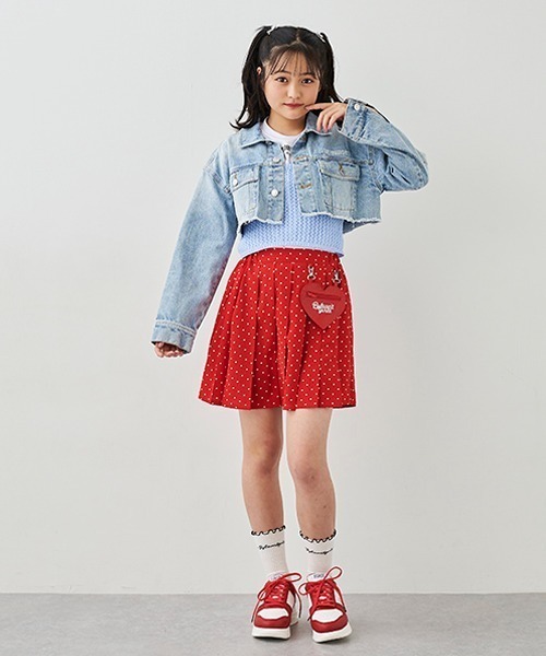 by LOVEiT(バイラビット)の「インパンつきハートポシェットドットプリーツスカート(スカート・キッズ・ブラック/レッド/オフホワイト/グリーン・120cm/130cm/140cm/150cm/160cm)」の8枚目の写真