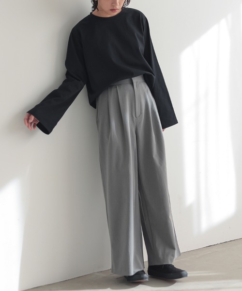 for/c(フォーシー)の「汗シミ防止フレアスリーブロンT【サスティナブル】(Tシャツ/カットソー・レディース・ホワイト/チャコールグレー/ブラック・L/M)」の19枚目の写真