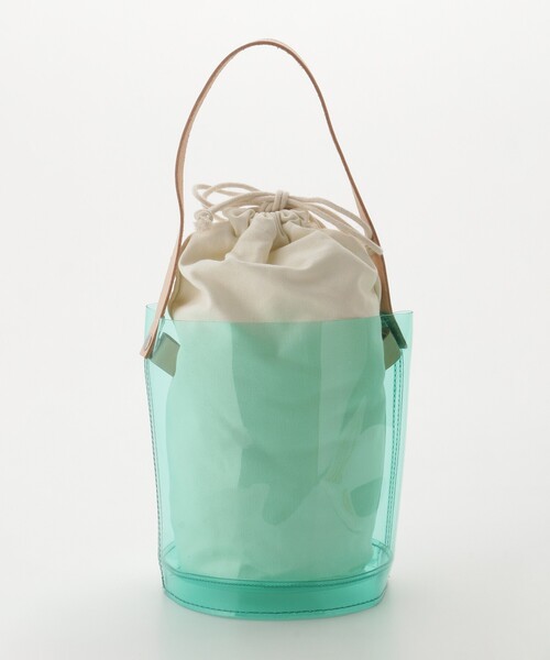 &Bridge(アンドブリッジ)の「Earth Made (アースメイド) 巾着付きクリアBAG(GR)(ハンドバッグ・レディース・グリーン系・99)」の1枚目の写真