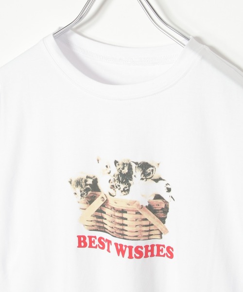 notch.(ノッチ)の「ベア天竺 キャットプリントTシャツ(Tシャツ/カットソー・レディース・ブラック/その他2・M)」の5枚目の写真