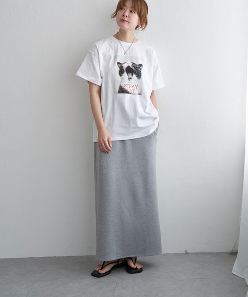 notch.(ノッチ)の「ベア天竺 キャットプリントTシャツ(Tシャツ/カットソー・レディース・ブラック/その他2・M)」の13枚目の写真