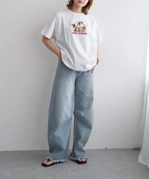 notch.(ノッチ)の「ベア天竺 キャットプリントTシャツ(Tシャツ/カットソー・レディース・ブラック/その他2・M)」の18枚目の写真