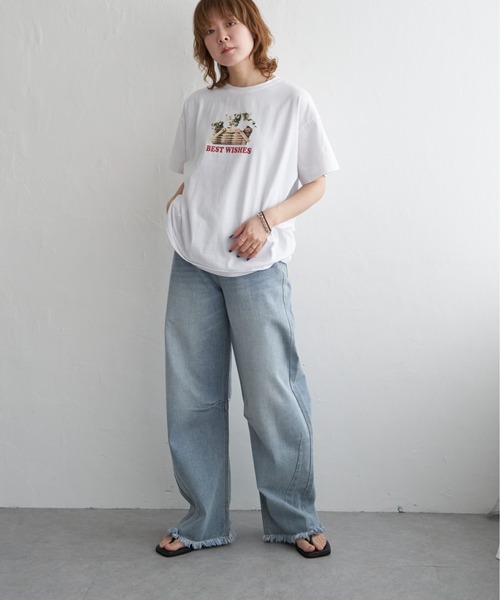 notch.(ノッチ)の「ベア天竺 キャットプリントTシャツ(Tシャツ/カットソー・レディース・ブラック/その他2・M)」の17枚目の写真