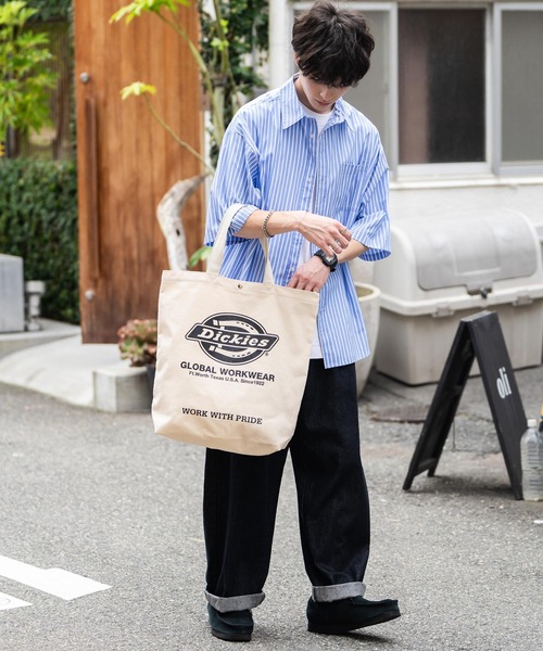 Dickies(ディッキーズ)の「Dickies ディッキーズ キャンバストートバッグ / DK LOGO TC CANVAS TOTE BAG(トートバッグ・メンズ・レッド/ネイビー/オフホワイト/ブラック・FREE)」の10枚目の写真
