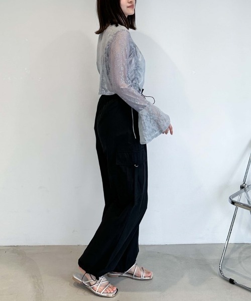 archives(アルシーヴ)の「カットレースドロストカーディガン(Tシャツ/カットソー・レディース・アイボリー/ブラック/ブルーグレー・MEDIUM)」の22枚目の写真