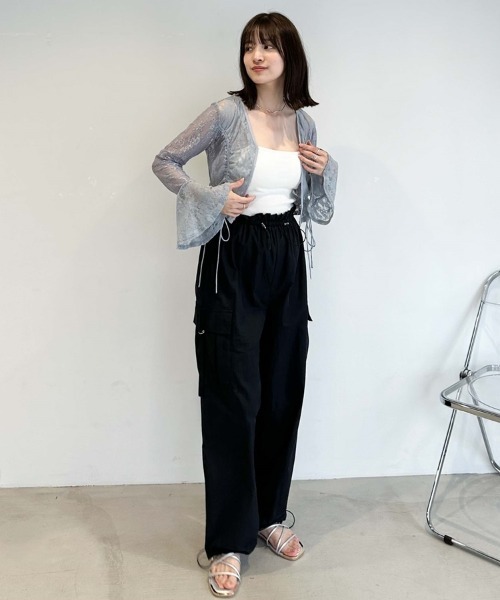 archives(アルシーヴ)の「カットレースドロストカーディガン(Tシャツ/カットソー・レディース・アイボリー/ブラック/ブルーグレー・MEDIUM)」の19枚目の写真