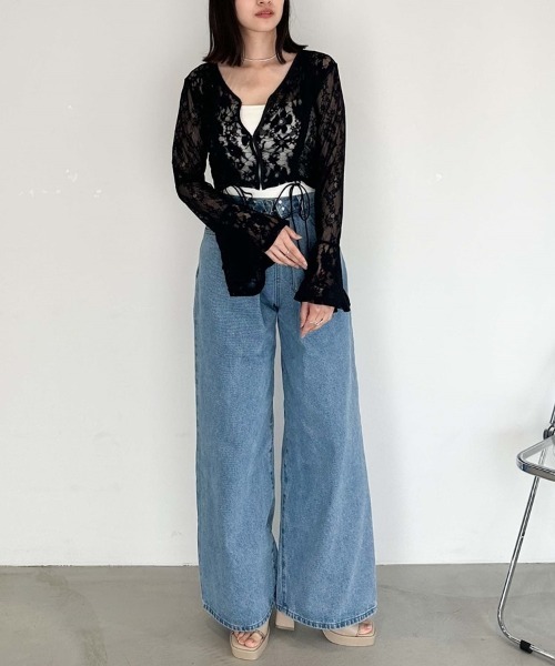 archives(アルシーヴ)の「カットレースドロストカーディガン(Tシャツ/カットソー・レディース・アイボリー/ブラック/ブルーグレー・MEDIUM)」の14枚目の写真