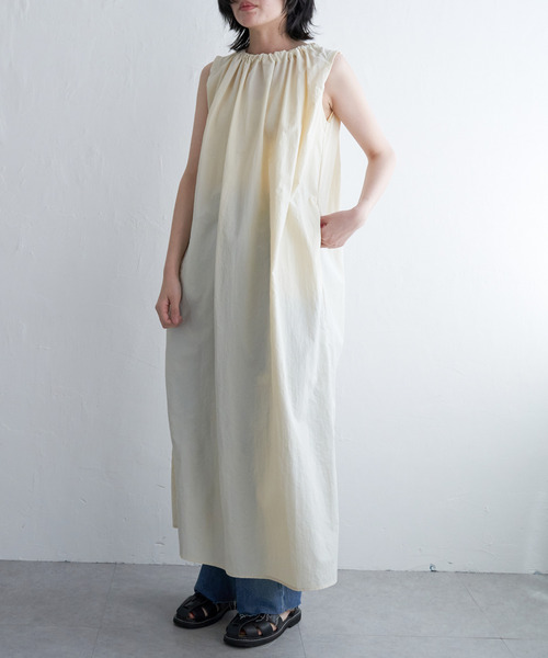 VENCEEXCHANGE（ヴァンスエクスチェンジ）の「ナイロンタフタ後ろリボンワンピース（ワンピース・レディース・ベージュ/ブラック/オフホワイト/グリーン系・FREE）」の11枚目の写真