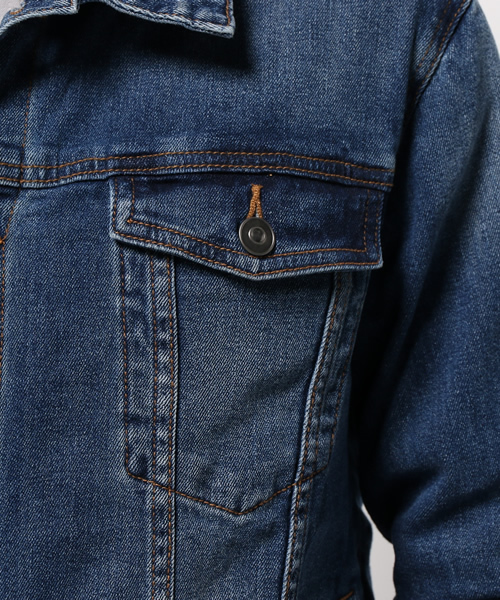 WEGO（ウィゴー）の「WEGO/ライクラデニムストレッチジャケット（デニムジャケット・メンズ・インディゴブルー/ライトインディゴブルー/ダークインディゴブルー・LARGE/MEDIUM）」の10枚目の写真