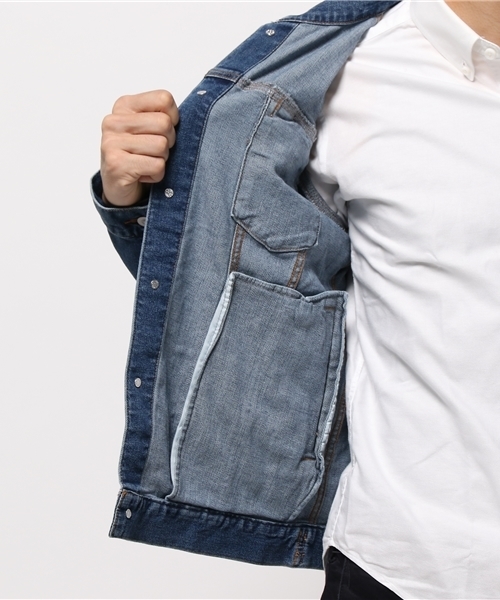 WEGO（ウィゴー）の「WEGO/ライクラデニムストレッチジャケット（デニムジャケット・メンズ・インディゴブルー/ライトインディゴブルー/ダークインディゴブルー・LARGE/MEDIUM）」の5枚目の写真