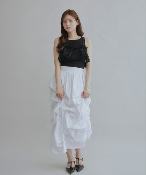 Olu.（オルドット）の「スカラップレースビスチェセット（ベスト・レディース・ブラック/ホワイト・FREE）」の22枚目の写真