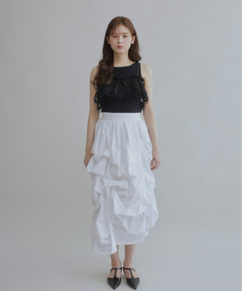 Olu.（オルドット）の「スカラップレースビスチェセット（ベスト・レディース・ブラック/ホワイト・FREE）」の18枚目の写真