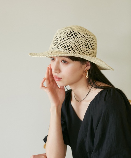 VIS（ビス）の「トライアングルメッシュハット（ハット・レディース・ベージュ系その他2/イエロー系その他3・FREE）」の5枚目の写真