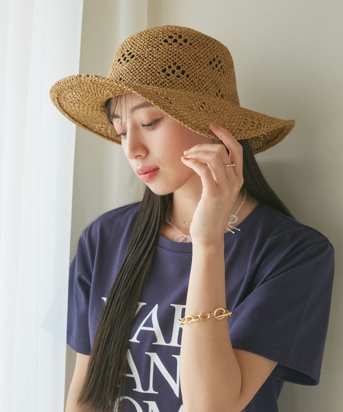 VIS（ビス）の「トライアングルメッシュハット（ハット・レディース・ベージュ系その他2/イエロー系その他3・FREE）」の7枚目の写真